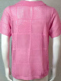Men's Button Down Checkered Eyelet Shirt - Trendsi - Flyclothing LLC
