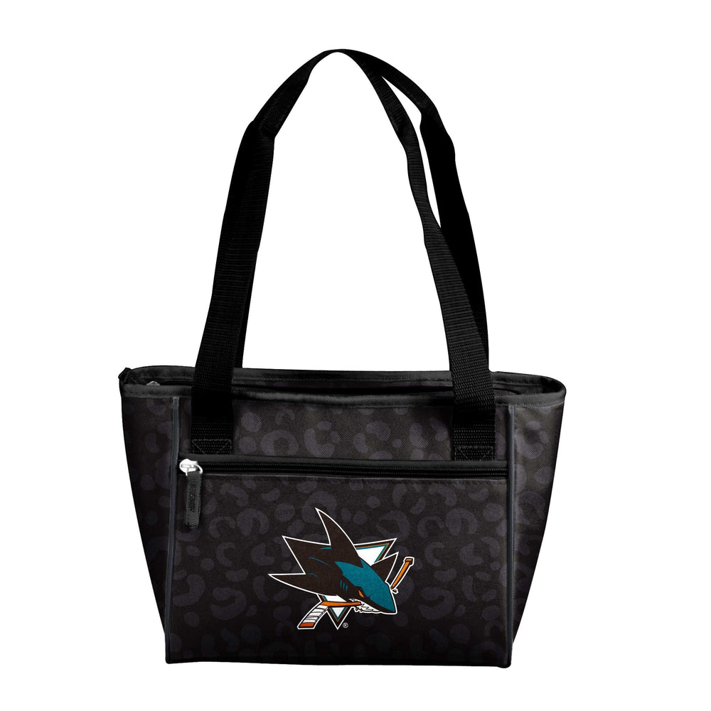 San Jose Sharks Leopard Print 16 Can Cooler Tote - Logo Brands - Flyclothing LLC