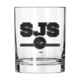 San Jose Sharks 14oz Letterman Rocks Glass - Logo Brands - Flyclothing LLC