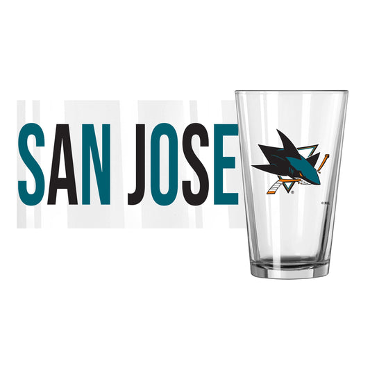 San Jose Sharks 16oz Overtime Pint Glass - Logo Brands - Flyclothing LLC