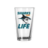 San Jose Sharks 16oz Slogan Pint Glass - Logo Brands - Flyclothing LLC