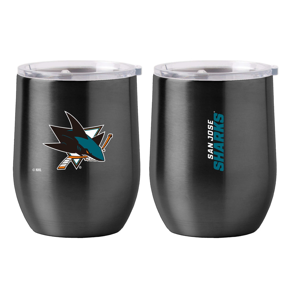 San Jose Sharks 16oz Gameday Stainless Curved Beverage - Logo Brands - Flyclothing LLC