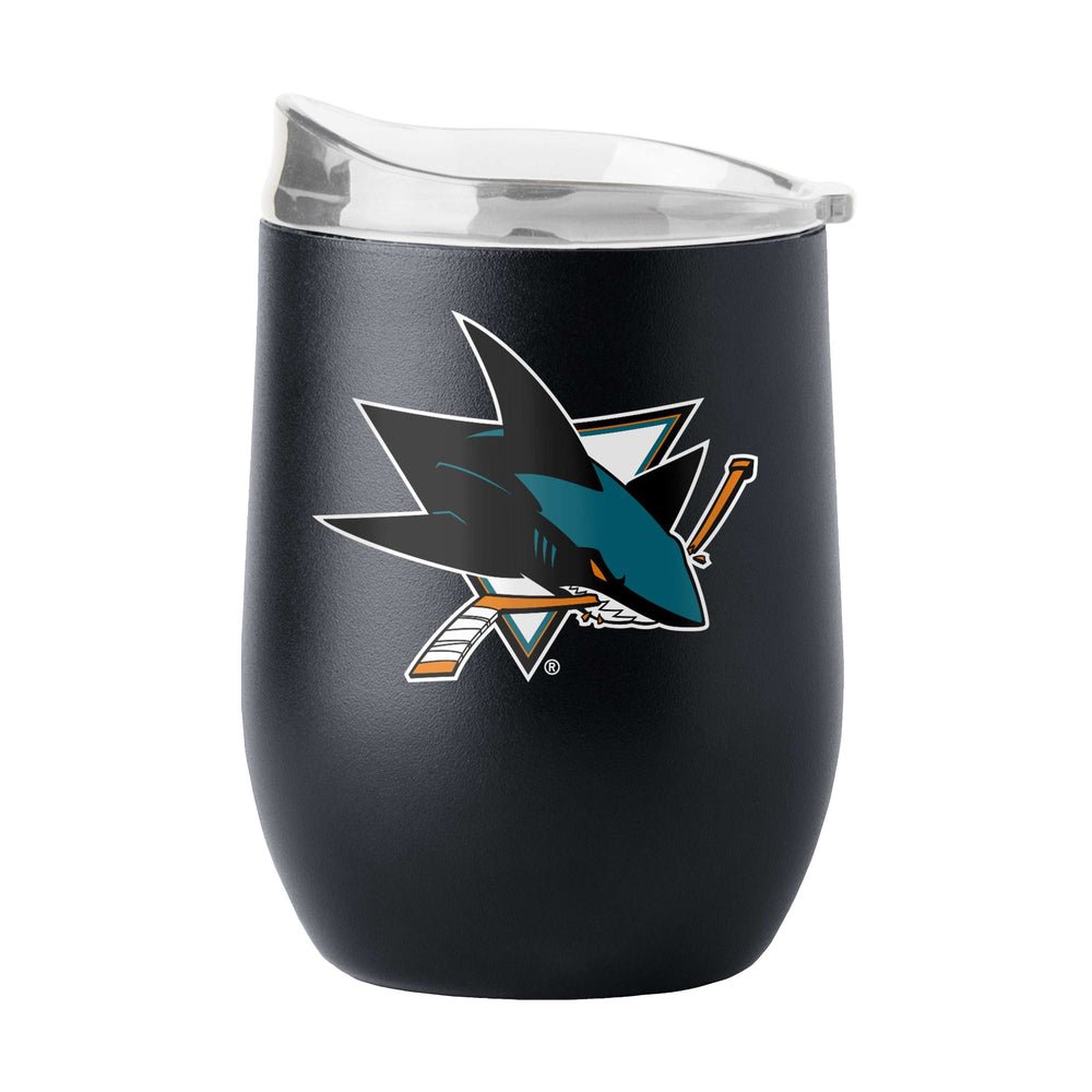 San Jose Sharks 16oz Flipside Powder Coat Curved Bev - Logo Brands - Flyclothing LLC