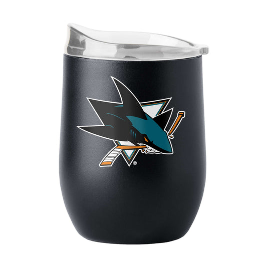 San Jose Sharks 16oz Flipside Powder Coat Curved Bev - Logo Brands - Flyclothing LLC