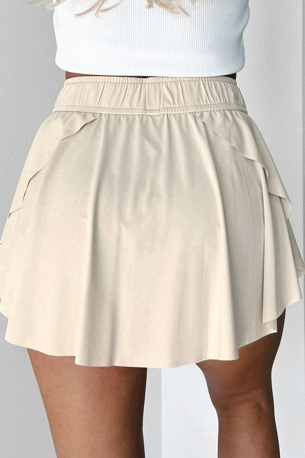 Drawstring High Waist Lined Active Skorts - Trendsi - Flyclothing LLC