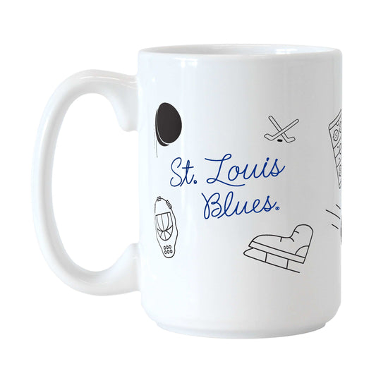 St. Louis Blues 15oz Playmaker Sublimated Mug - Logo Brands - Flyclothing LLC