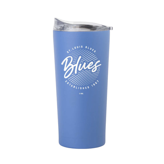 St. Louis Blues 20oz Retro Script Arctic Powder Coat Tumbler - Logo Brands - Flyclothing LLC