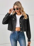 Button Up Long Sleeve Denim Jacket - Trendsi - Flyclothing LLC