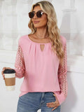 Cutout Round Neck Long Sleeve T-Shirt - Trendsi - Flyclothing LLC
