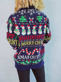 Christmas Pattern Round Neck Long Sleeve Sweater - Trendsi - Flyclothing LLC