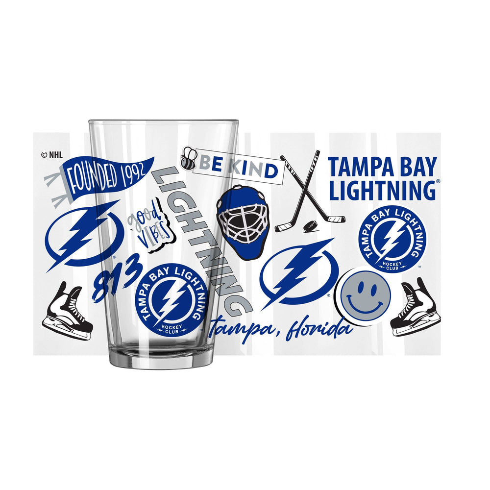 Tampa Bay Lightning 16oz Native Pint Glass - Logo Brands - Flyclothing LLC