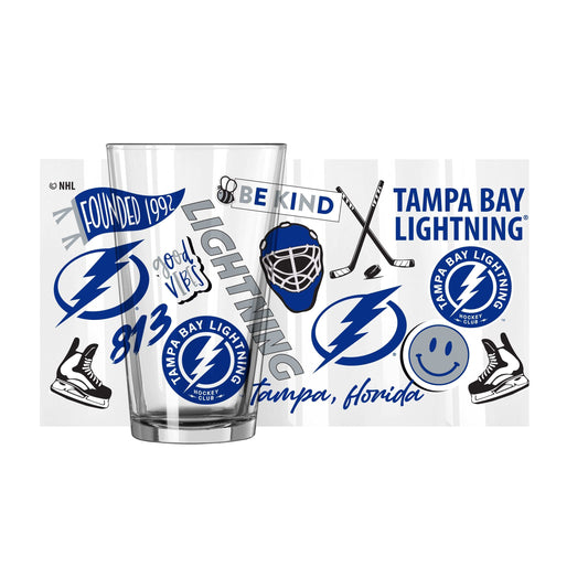 Tampa Bay Lightning 16oz Native Pint Glass - Logo Brands - Flyclothing LLC