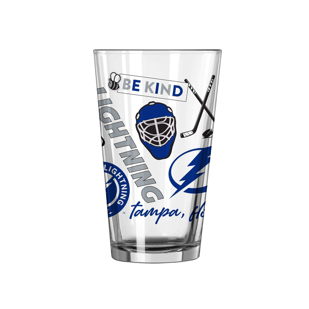 Tampa Bay Lightning 16oz Native Pint Glass - Logo Brands - Flyclothing LLC