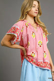 Umgee Boho Bloom Border Top - Trendsi - Flyclothing LLC