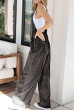 Frayed Exposed Seam Wide Leg Denim Overalls - Trendsi - Flyclothing LLC