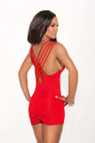Elegant Moments Red Red Mini Dress 8279 - Elegant Moments - Flyclothing LLC