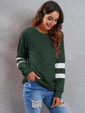 Full Size Striped Round Neck Long Sleeve T-Shirt - Trendsi - Flyclothing LLC