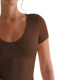 Lovelet Scoop Neck Short Sleeve T-Shirt - Trendsi - Flyclothing LLC