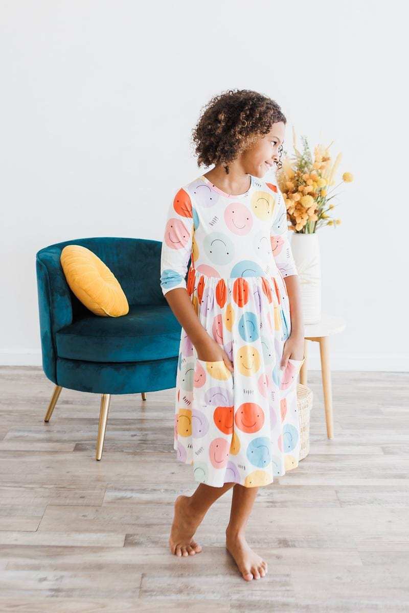 Happy Days 3/4 Pocket Twirl Dress - Mila & Rose ® - Flyclothing LLC