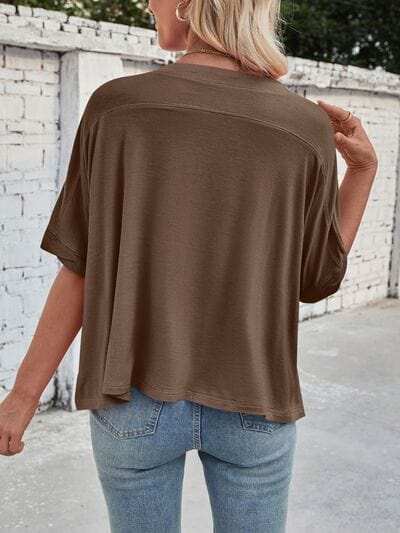 Lovelet Round Neck Half Sleeve T-Shirt - Trendsi - Flyclothing LLC