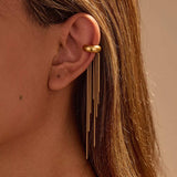 18K Gold-Plated Tassel Ear Cuff Earrings - Trendsi - Flyclothing LLC