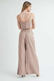 MABLE Linen Mix Crop Cami and Wide Leg Pants Set - Trendsi - Flyclothing LLC