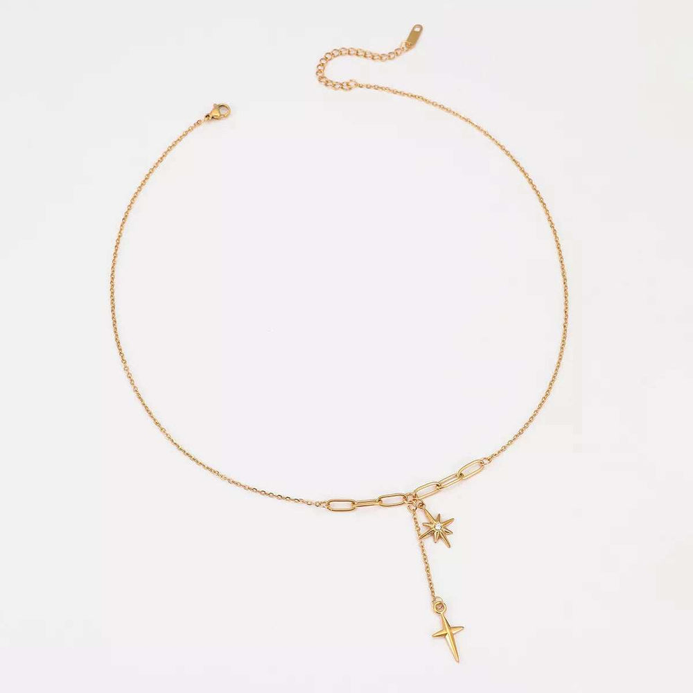 18K Gold-Plated Cross Necklace - Trendsi - Flyclothing LLC