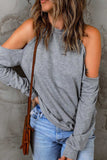 Cold Shoulder Long Sleeve Sweatshirt - Trendsi - Flyclothing LLC