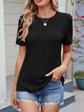 Round Neck Short Sleeve T-Shirt - Trendsi - Flyclothing LLC