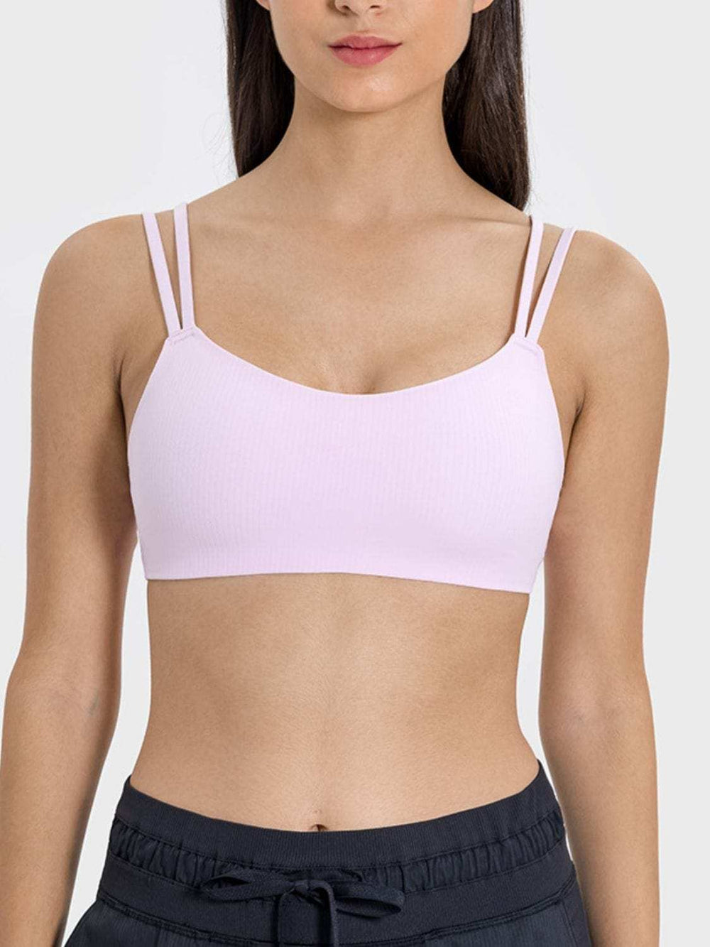Scoop Neck Double Strap Active Cami - Trendsi - Flyclothing LLC