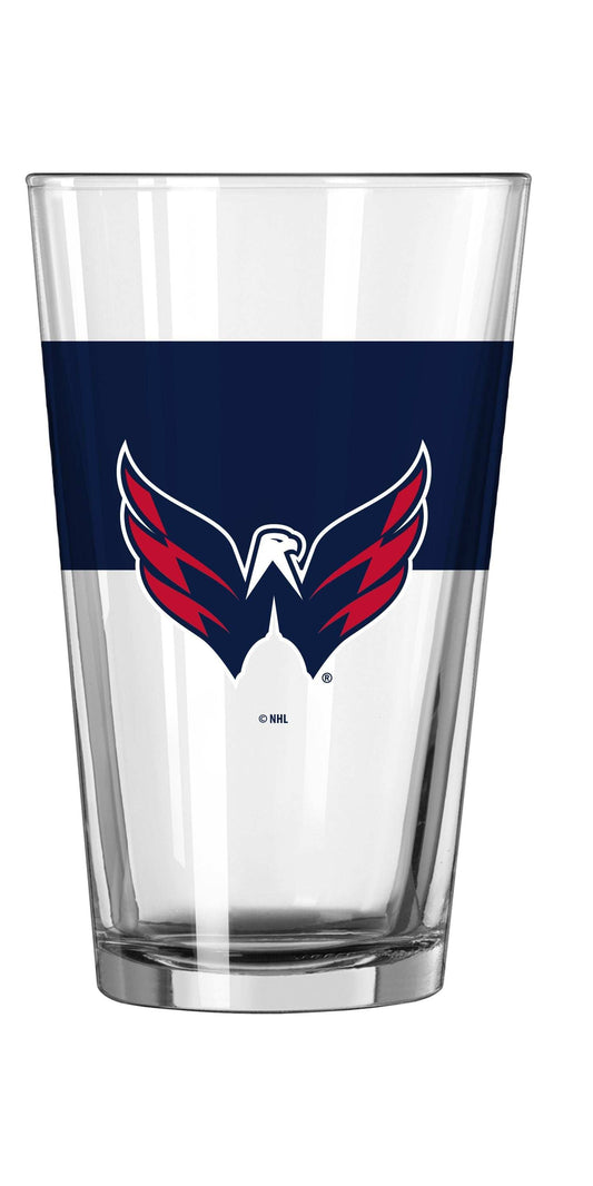 Washington Capitals 16oz Colorblock Pint Glass - Logo Brands - Flyclothing LLC