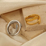 Titanium Steel Layered Wrap Ring - Trendsi - Flyclothing LLC