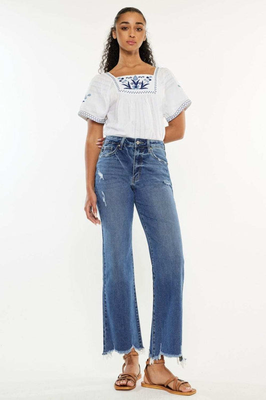 Kancan Full Size High Rise Slim Wide Leg Jeans - Trendsi - Flyclothing LLC