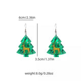 Christmas Tree Glitter Dangle Earrings - Trendsi - Flyclothing LLC
