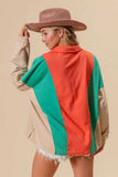 BiBi Colorblock Exposed Seam French Terry Sweatshirt - Trendsi - Flyclothing LLC