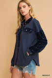 Umgee Sequined French Terry Jacket - Trendsi - Flyclothing LLC