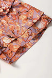 Floral Ruffled Layered Short Sleeve Tie Neck Blouse - Trendsi - Flyclothing LLC