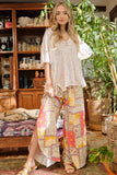 And The Why Printed Smocking Waist Side Slit Wide Leg Pants - Trendsi - Flyclothing LLC