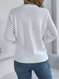 Openwork Round Neck Long Sleeve Knit Top - Trendsi - Flyclothing LLC
