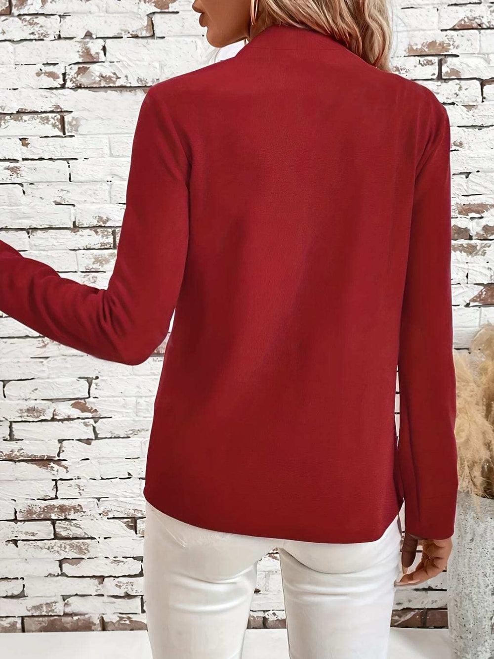 Solid Color Open Front Long Sleeve Cardigan - Trendsi - Flyclothing LLC