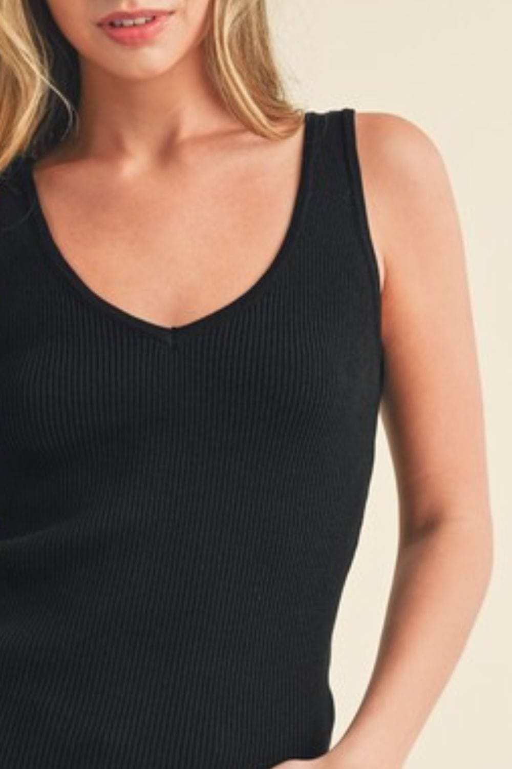 Aemi + Co Ribbed Wide Strap Knit Tank - Trendsi - Flyclothing LLC