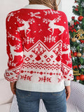 Christmas Element Round Neck Long Sleeve Sweater - Trendsi - Flyclothing LLC