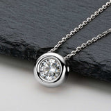 1 Carat Moissanite 925 Sterling Silver Necklace - Trendsi - Flyclothing LLC