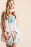 BiBi Tie Dye Textured Knit Top and Shorts Set - Trendsi - Flyclothing LLC