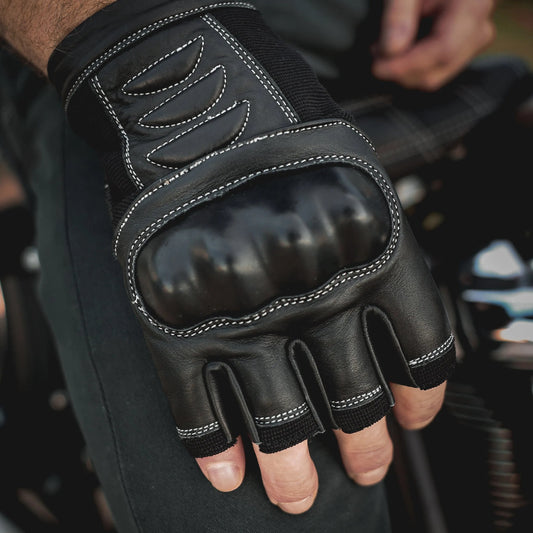 Easy Fit Fingerless Motorcycle Gloves for Men
