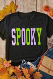 SPOOKY Round Neck Short Sleeve T-Shirt - Trendsi - Flyclothing LLC