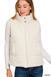 Zenana High Neck Zip-Up Vest Coat - Trendsi - Flyclothing LLC
