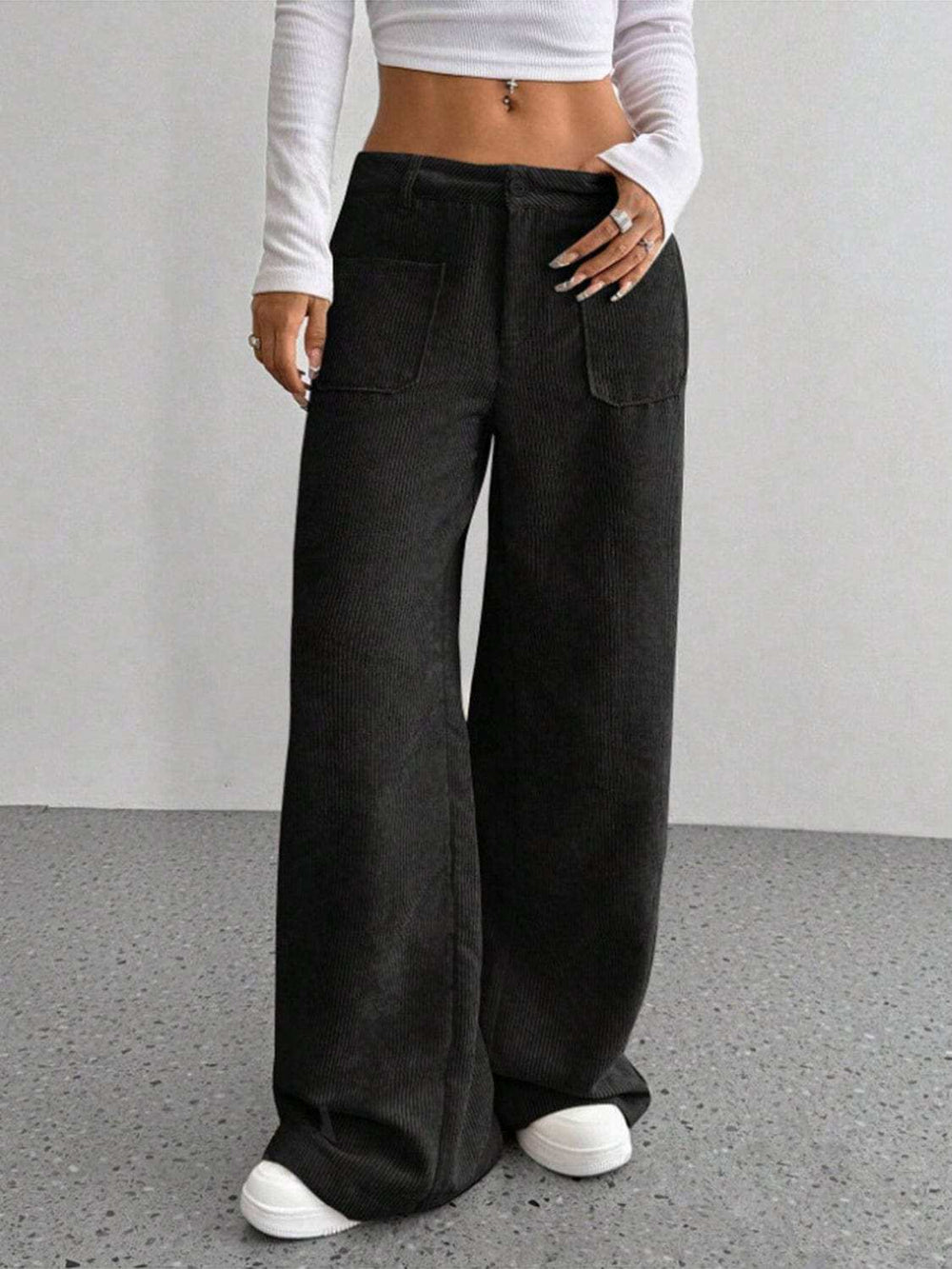 Wide Leg Pants with Pockets - Trendsi - Flyclothing LLC