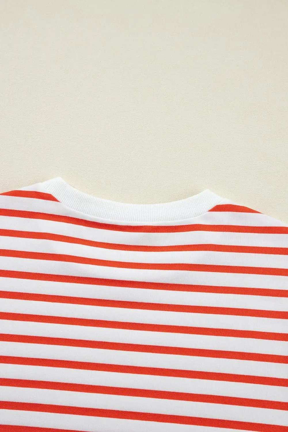 Striped Dropped Shoulder Long Sleeve Sweatshirt - Trendsi - Flyclothing LLC