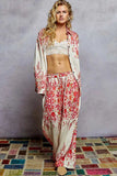 POL Floral Printed Woven Wide Leg Drawstring Pants - Trendsi - Flyclothing LLC
